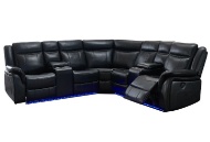 Picture of Blanche Black Reclining Sectional with LED Lights