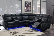 Picture of Blanche Black Reclining Sectional with LED Lights