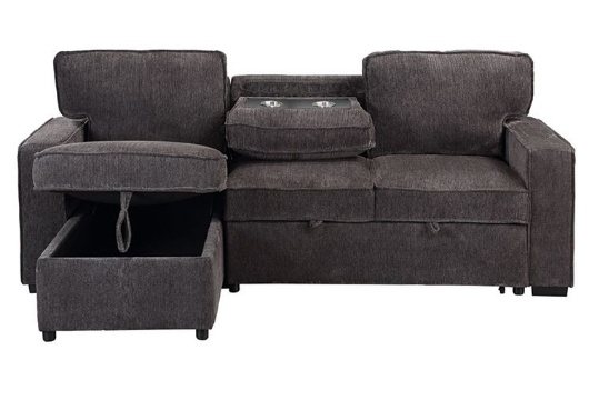 Picture of Logan Grey Sleeper Chaise with Storage