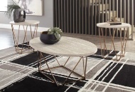 Picture of Tarica Gold/White 3 PC Table Set