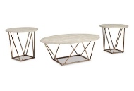 Picture of Tarica Gold/White 3 PC Table Set