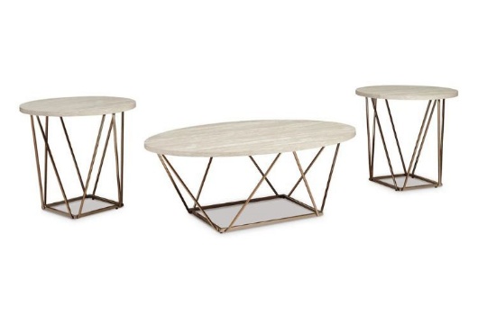 Picture of Tarica Gold/White 3 PC Table Set