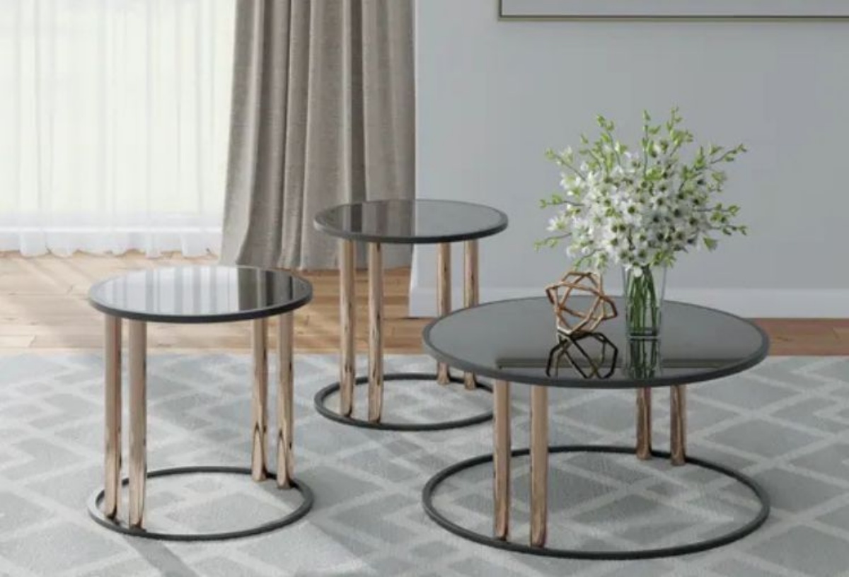 Picture of Hannerly Black/Gold 3 PC Table Set
