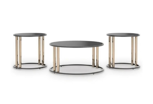 Picture of Hannerly Black/Gold 3 PC Table Set