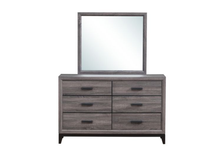 Buy Kate Grey Dresser & Mirror - Part# KATE-FOIL-GREY-D/M | Badcock & More