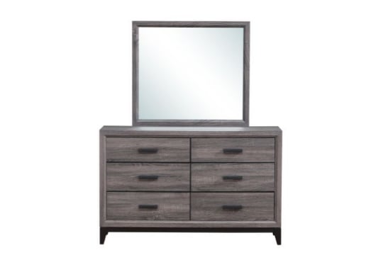 gray and black dresser Mid-Century 3-Drawer Arched Dresser Black Oak (Set of 3) main image 0
