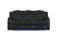 Picture of Carlo Black Dual Power Reclining Sofa With Dropdown Table