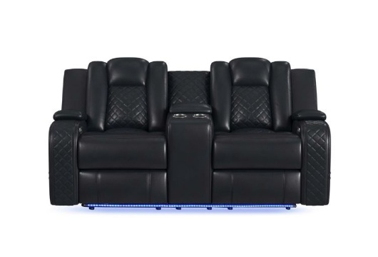 Picture of Carlo Black Dual Power Reclining Console Loveseat
