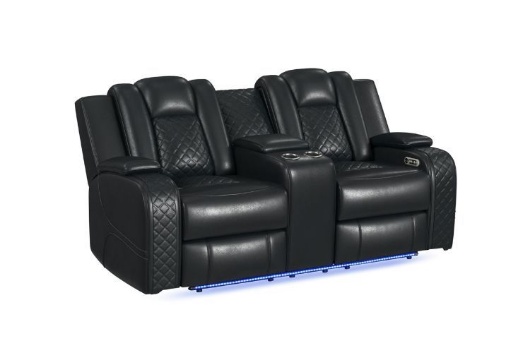 Picture of Carlo Black Dual Power Reclining Console Loveseat