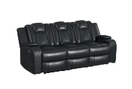 Picture of Carlo Black Dual Power Reclining Sofa & Console Loveseat