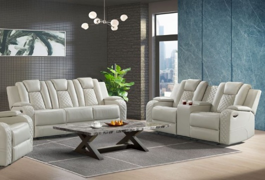 Picture of Carlo Oyster Dual Power Reclining Sofa & Console Loveseat