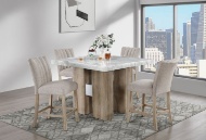 Picture of Tosh White Faux Marble 7 PC Counter Height Dining Room