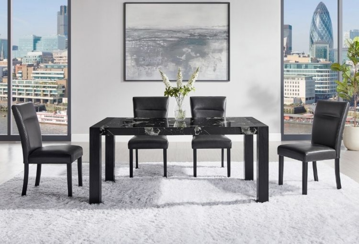 Picture of Costello Black Faux Marble 5 PC Dining Room