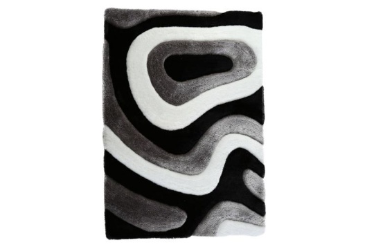 Picture of Mateos Black/White Shaggy Area Rug