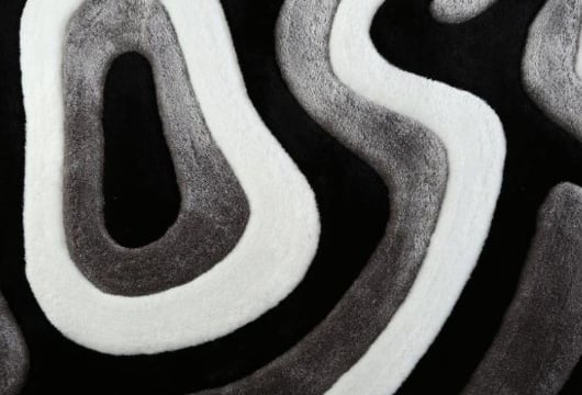 Picture of Mateos Black/White Shaggy Area Rug