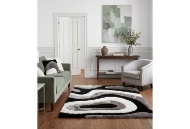 Picture of Mateos Black/White Shaggy Area Rug