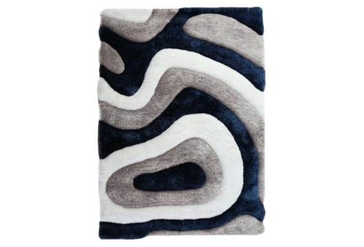 Picture of Mateos Blue/White Shaggy Area Rug
