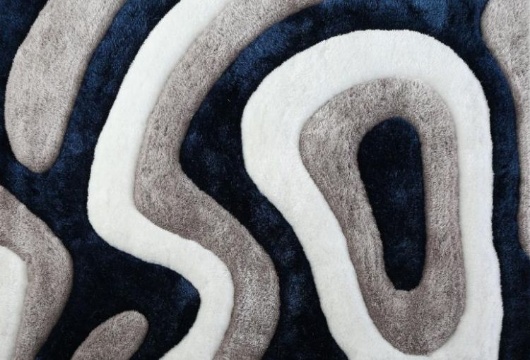 Picture of Mateos Blue/White Shaggy Area Rug