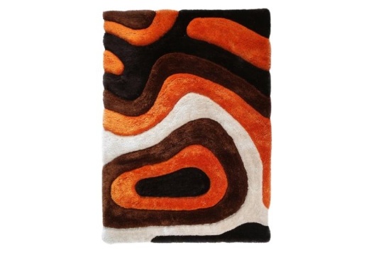 Picture of Mateos Orange/Brown Shaggy Area Rug