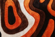 Picture of Mateos Orange/Brown Shaggy Area Rug