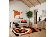 Picture of Mateos Orange/Brown Shaggy Area Rug
