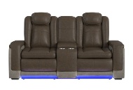 Picture of Lantana Rocky Brown Dual Power Reclining Console Loveseat