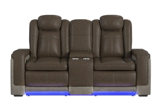 Picture of Lantana Rocky Brown Dual Power Reclining Console Loveseat