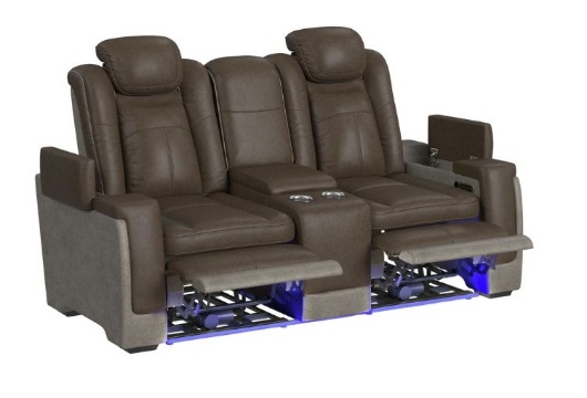 Picture of Lantana Rocky Brown Dual Power Reclining Console Loveseat