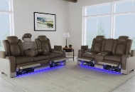 Picture of Lantana Rocky Brown Dual Power Reclining Console Loveseat