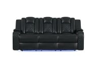 Picture of Carlo Black Dual Power Reclining Sofa With Dropdown Table