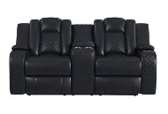 Picture of Carlo Black Dual Power Reclining Console Loveseat