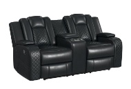 Picture of Carlo Black Dual Power Reclining Console Loveseat