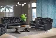 Picture of Carlo Black Dual Power Reclining Console Loveseat