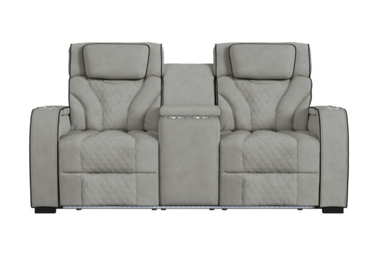 Picture of Blitz Taupe Reclining Console Loveseat