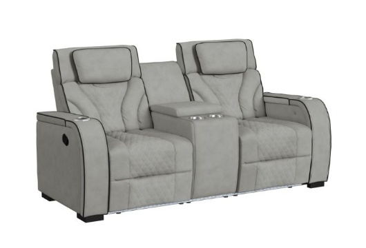 Picture of Blitz Taupe Reclining Console Loveseat