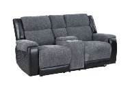 Picture of Jordan Black/Grey Reclining Console Loveseat