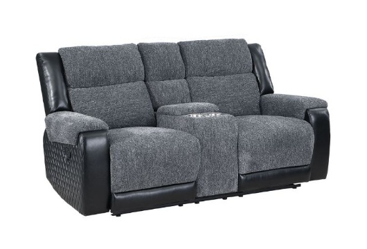 Picture of Jordan Black/Grey Reclining Console Loveseat