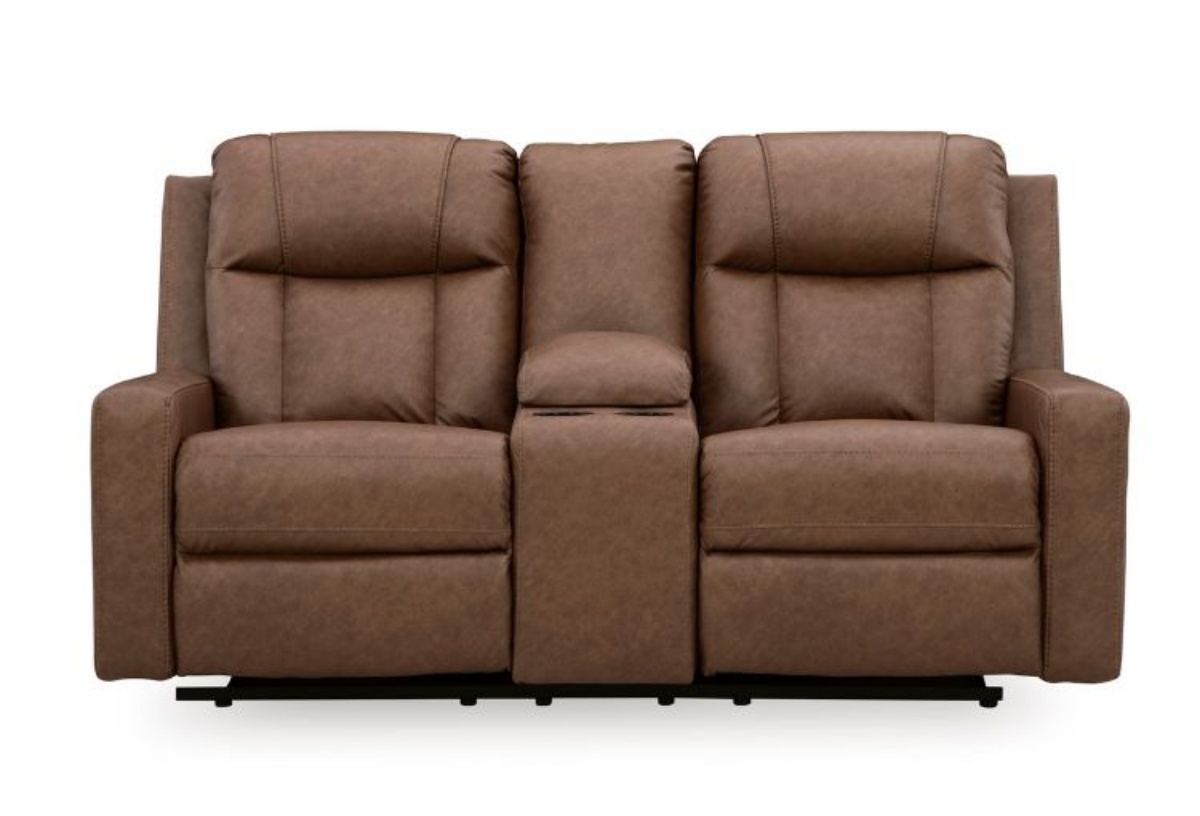 Picture of Mackey Caramel Reclining Console Loveseat
