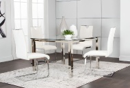 Picture of Skyline 5 PC Square Dining Set With White Chairs