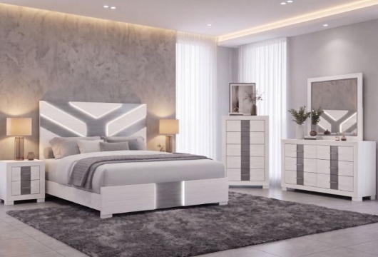 Picture of Optimus White 5 PC Queen Bedroom