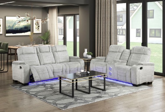 Picture of Ronan Grey Reclining Sofa & Loveseat