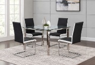 Picture of Skyline 5 PC Square Dining Set with Black/White Chairs