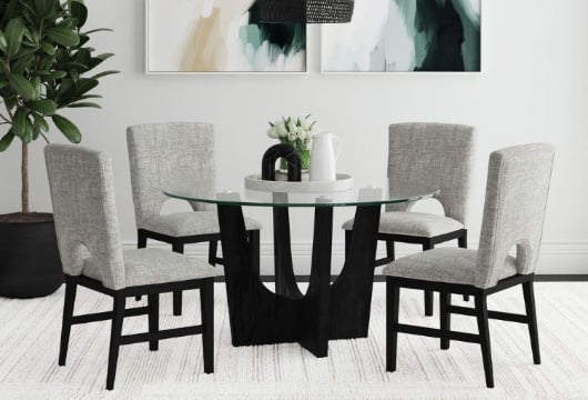 Picture of Oregon Black/Glass 5 PC Dining Room