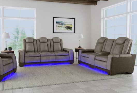 Picture of Lantana Rocky Brown Dual Power Reclining Sofa