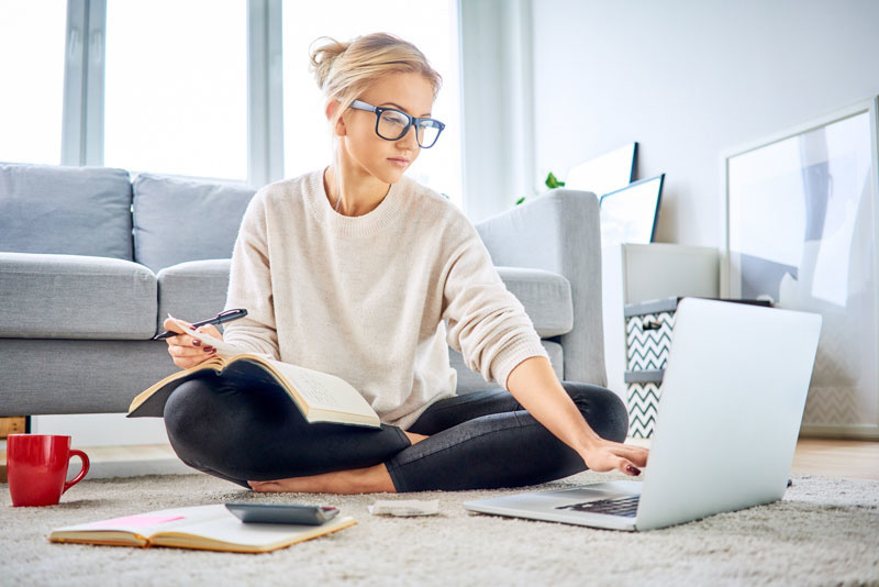 Woman using computer